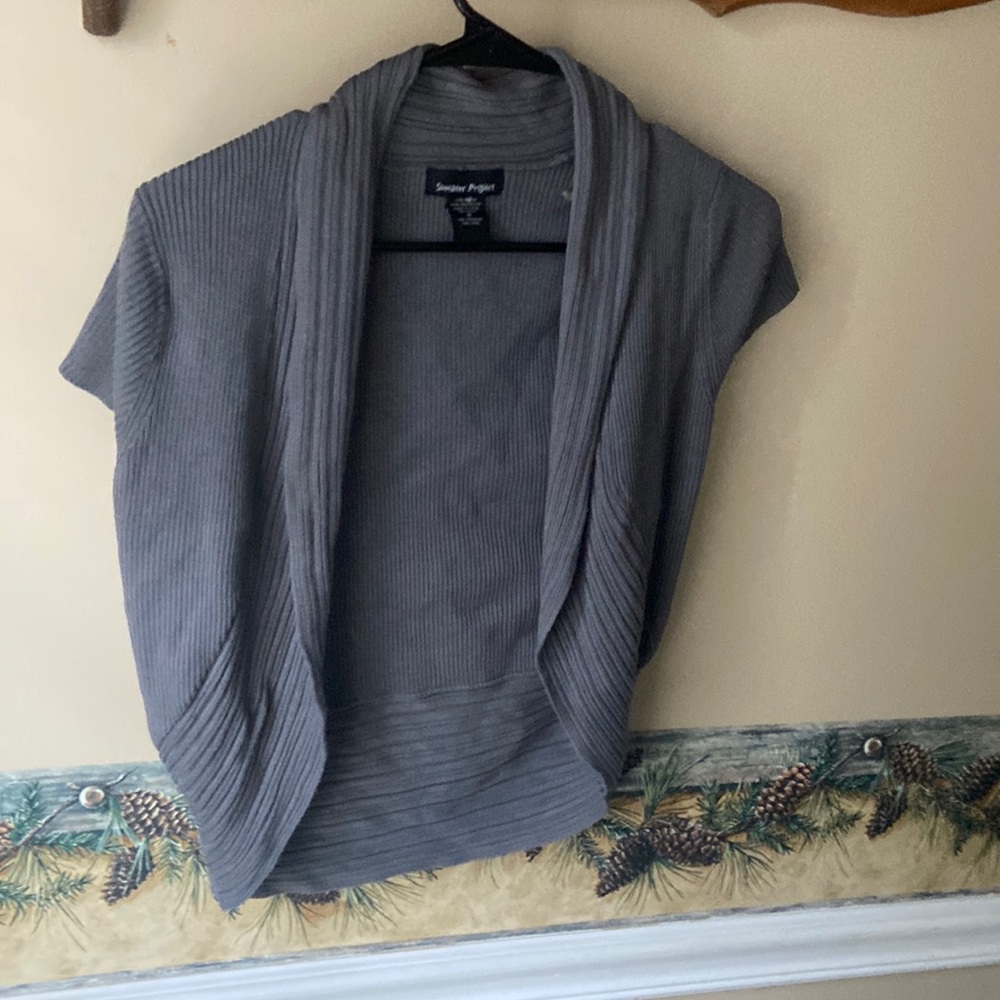 Sweater project grey short sleeve cami, size m